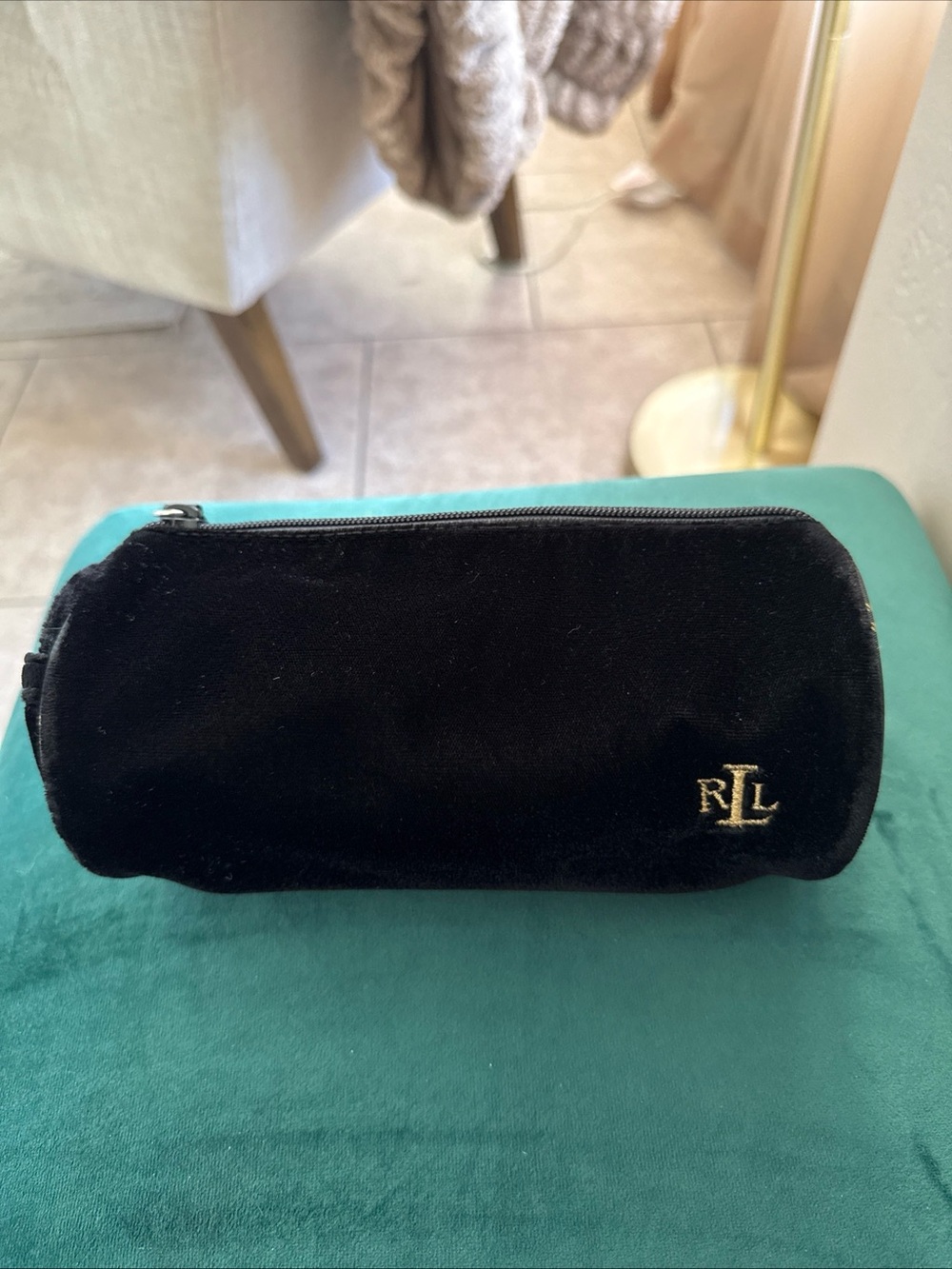 Ralph Lauren Black Velvet RLL Cosmetic Pouch
